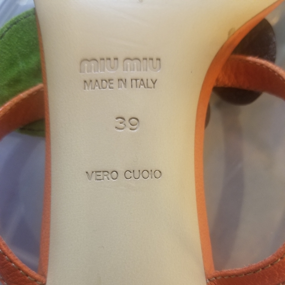 Authentic Miu Miu Leather Sandals - image 2